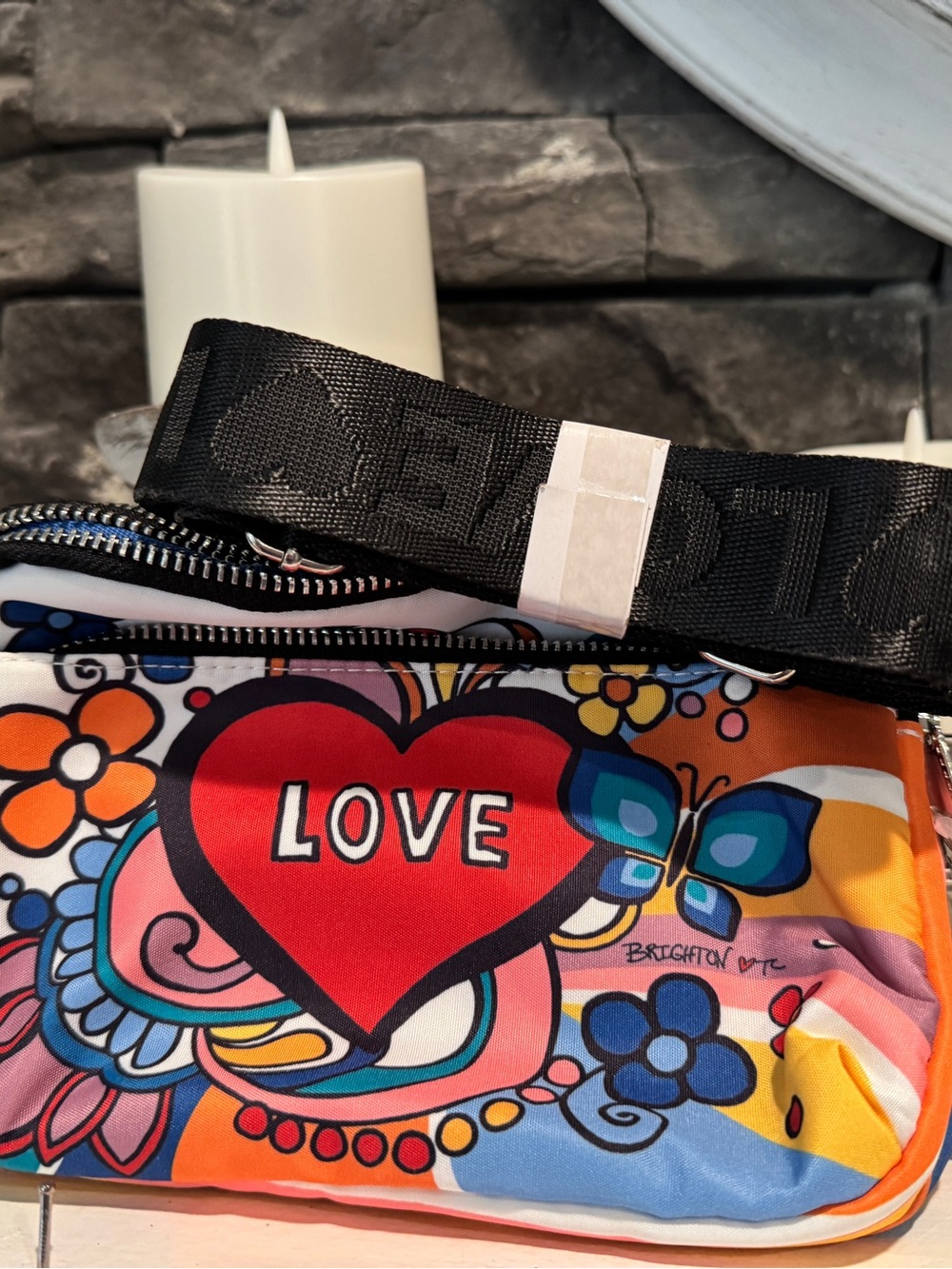Brighton crossbody bag with a Colorful 'LOVE' Heart Print - Picture 13 of 14
